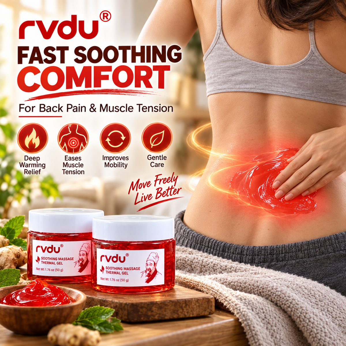 RVDU Soothing Massage Thermal Gel For Pain Relief
