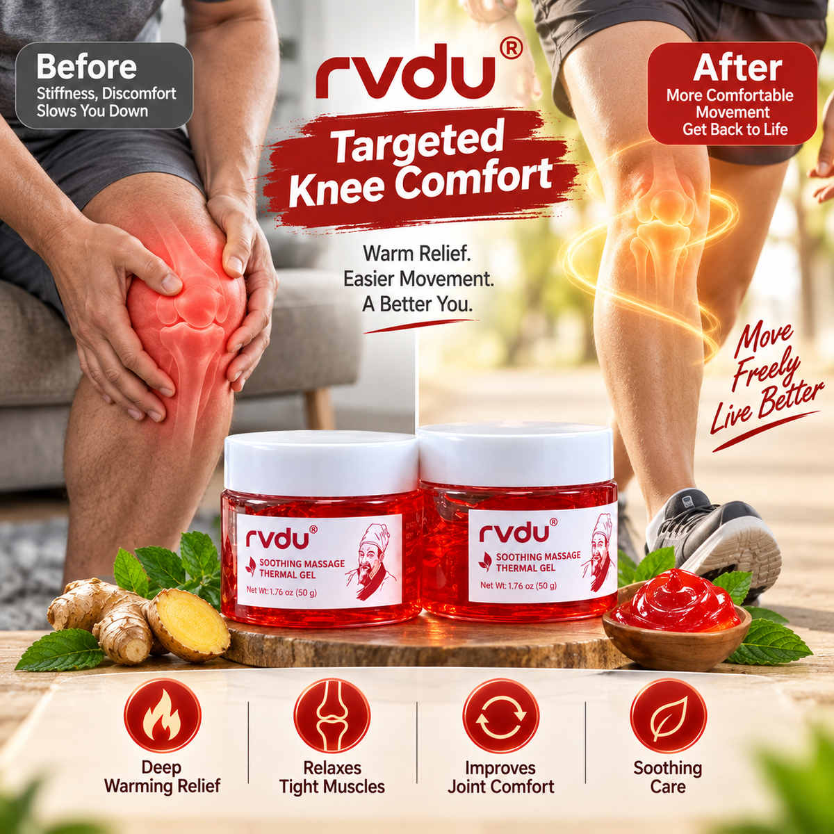 RVDU Soothing Massage Thermal Gel For Pain Relief